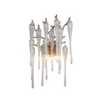 Sienas lampa Heritage, platums 25 cm, zelta krāsā/caurspīdīga, stikls