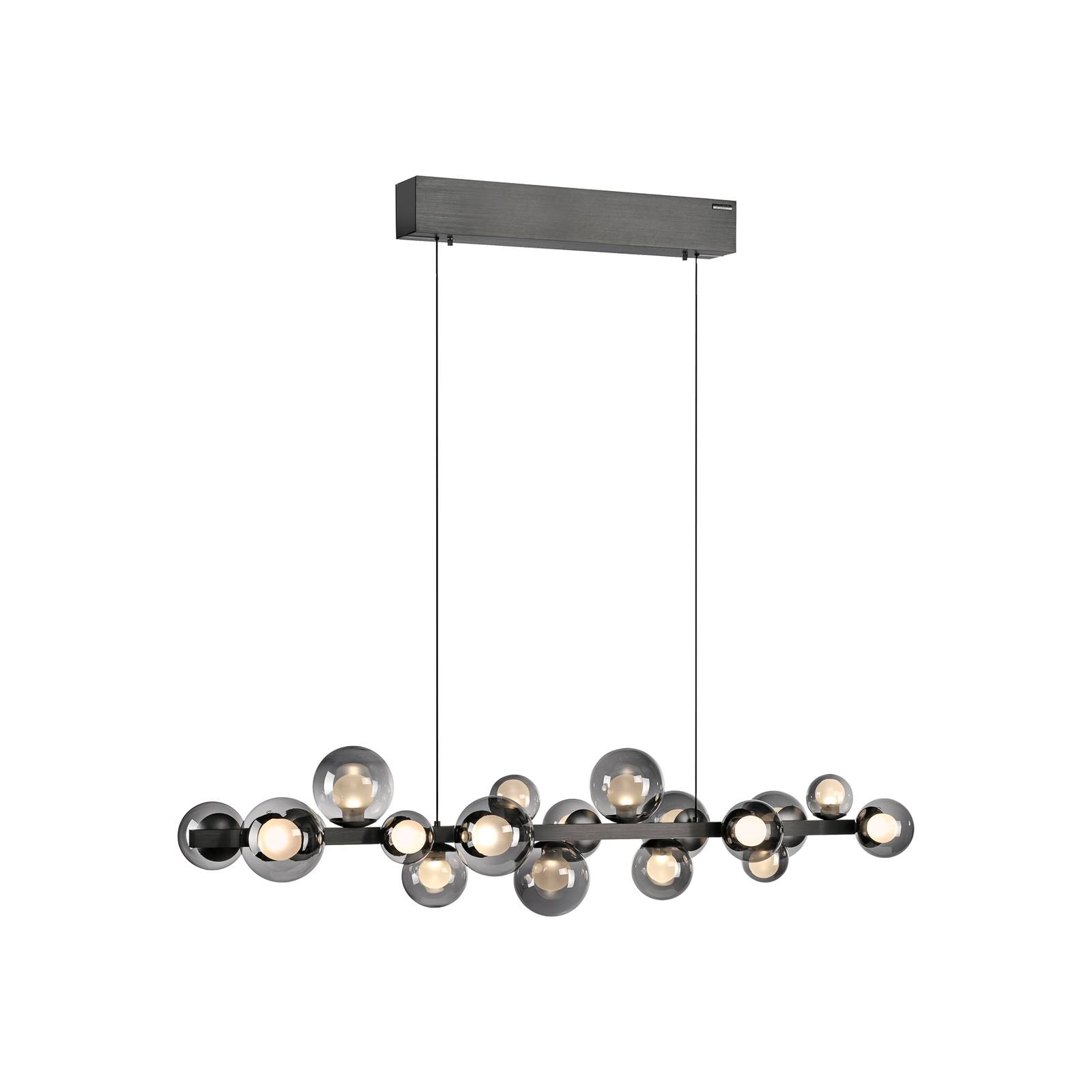 PURE LED-Hängeleuchte E-Popup grau Glas Metall CCT 18-flg