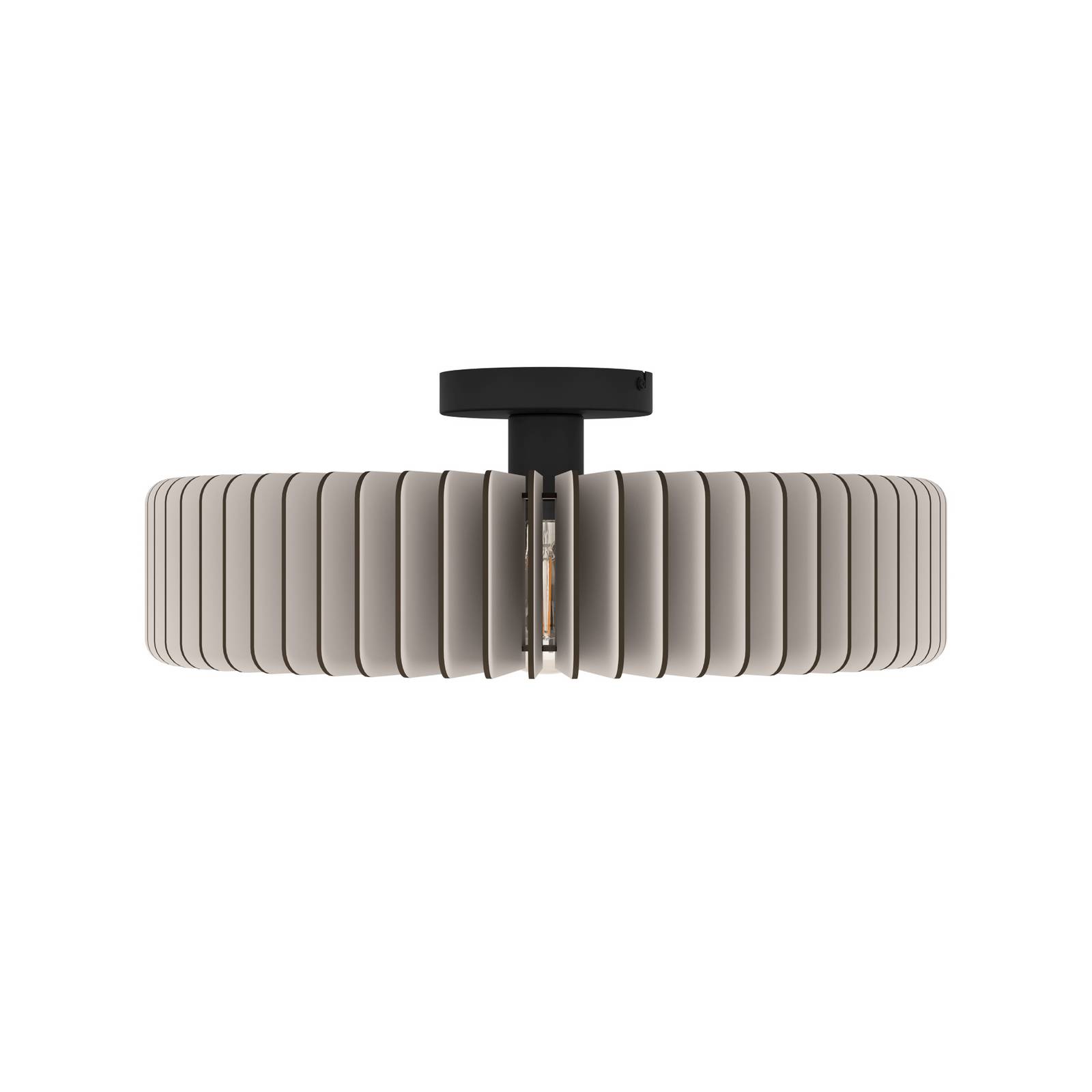 Lampa sufitowa Palombaia, biała, Ø 50 cm, stal/drewno, E27
