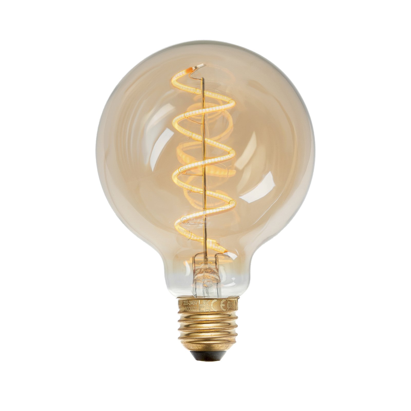 E27 3,8W LED-Globelampe, G95, 1800K, amber