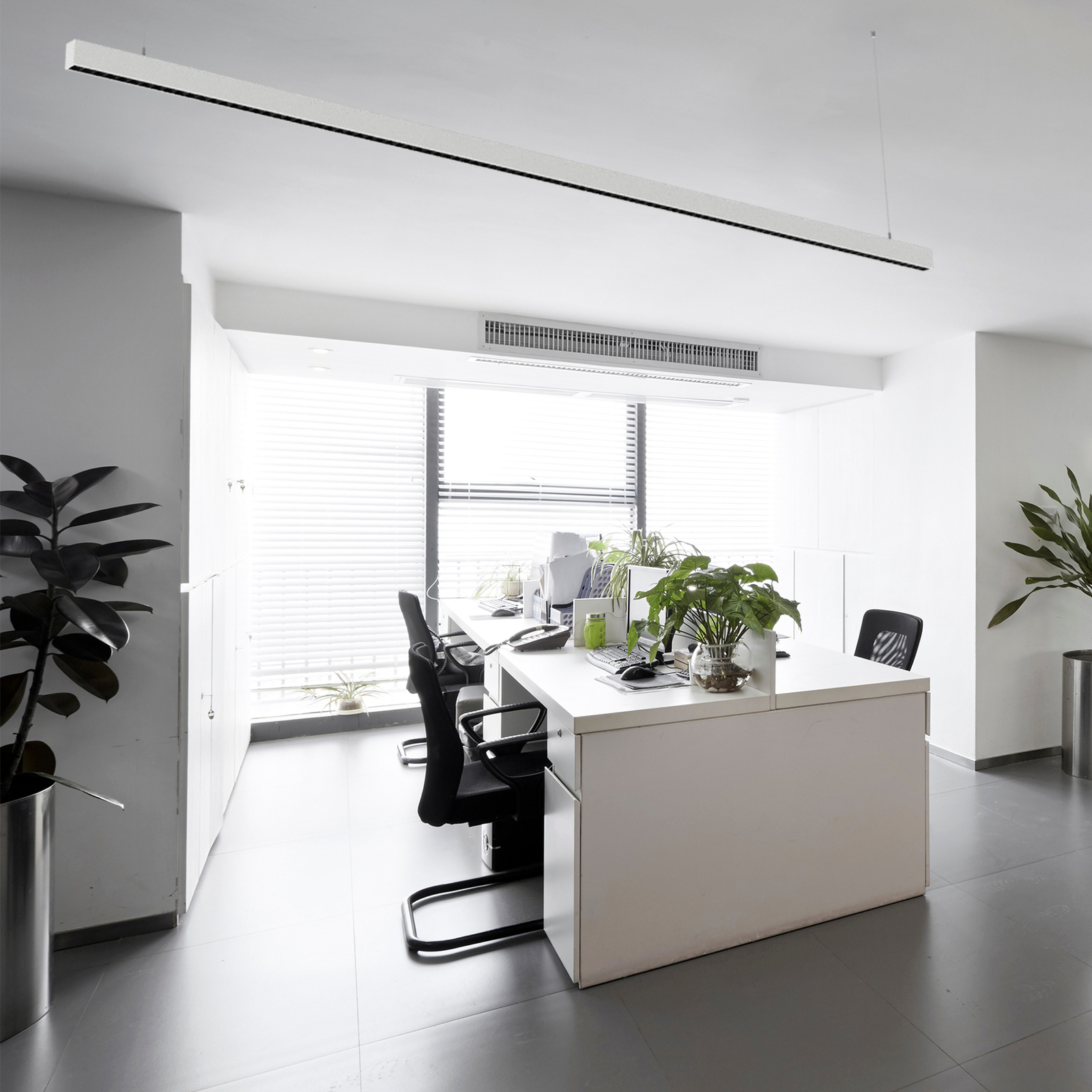 LI-EX Office LED-Pendellampe Remote 190cm weiß