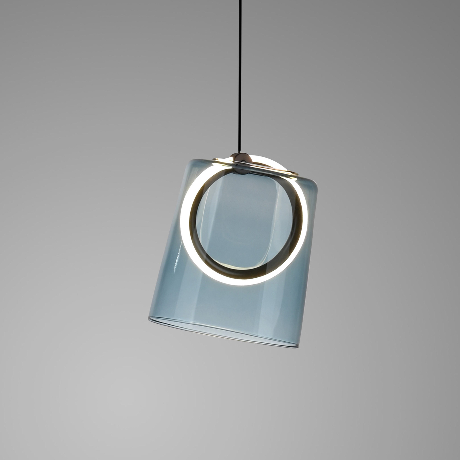 Paul Neuhaus LED hanglamp Zula, blauw, Ø 15 cm, glas