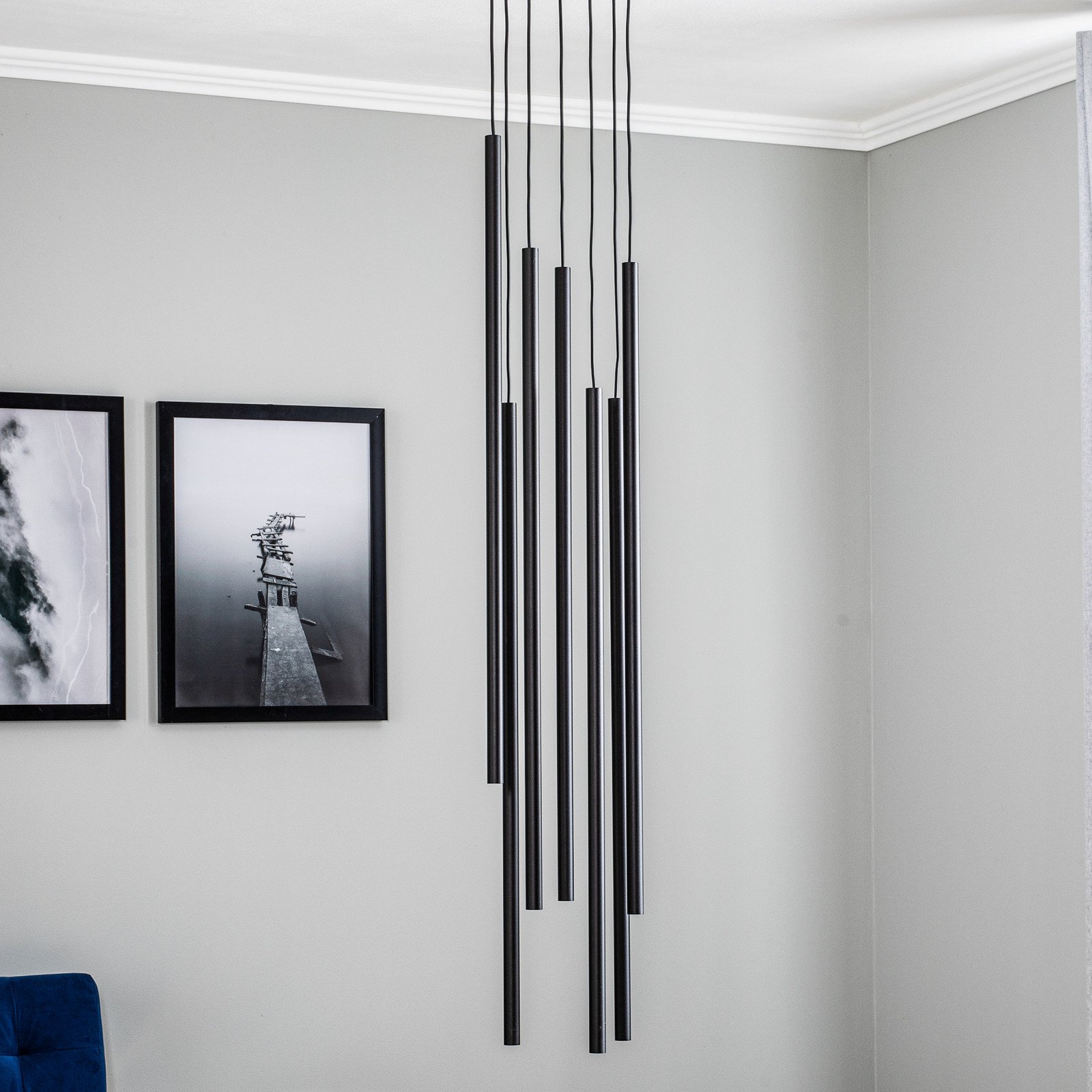 Euluna Lampă suspendată Laser 7 becuri negru - Camera de zi / sufragerie - Modern - Metal