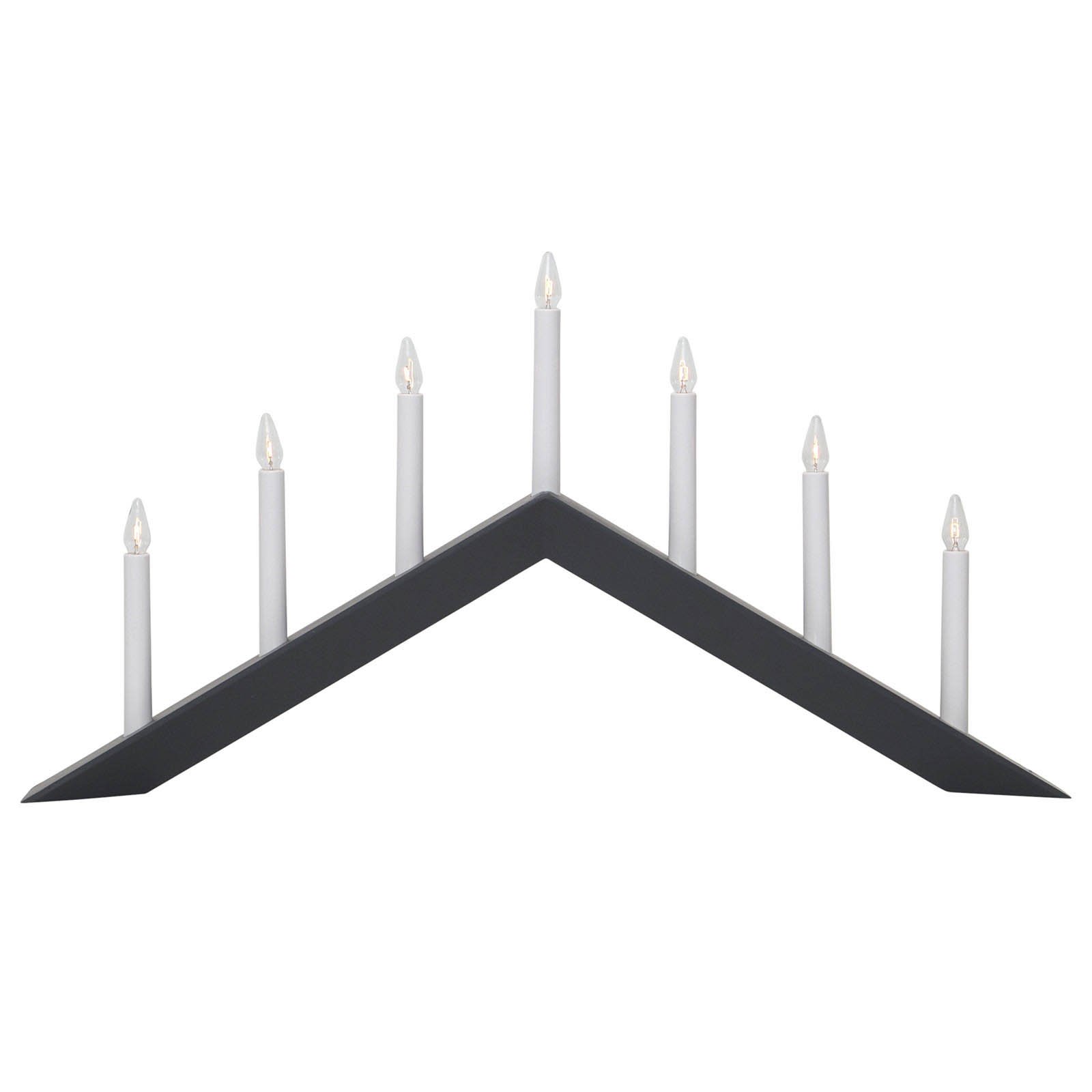 Kerzenleuchter Arrow, flach, 7flammig, schwarz