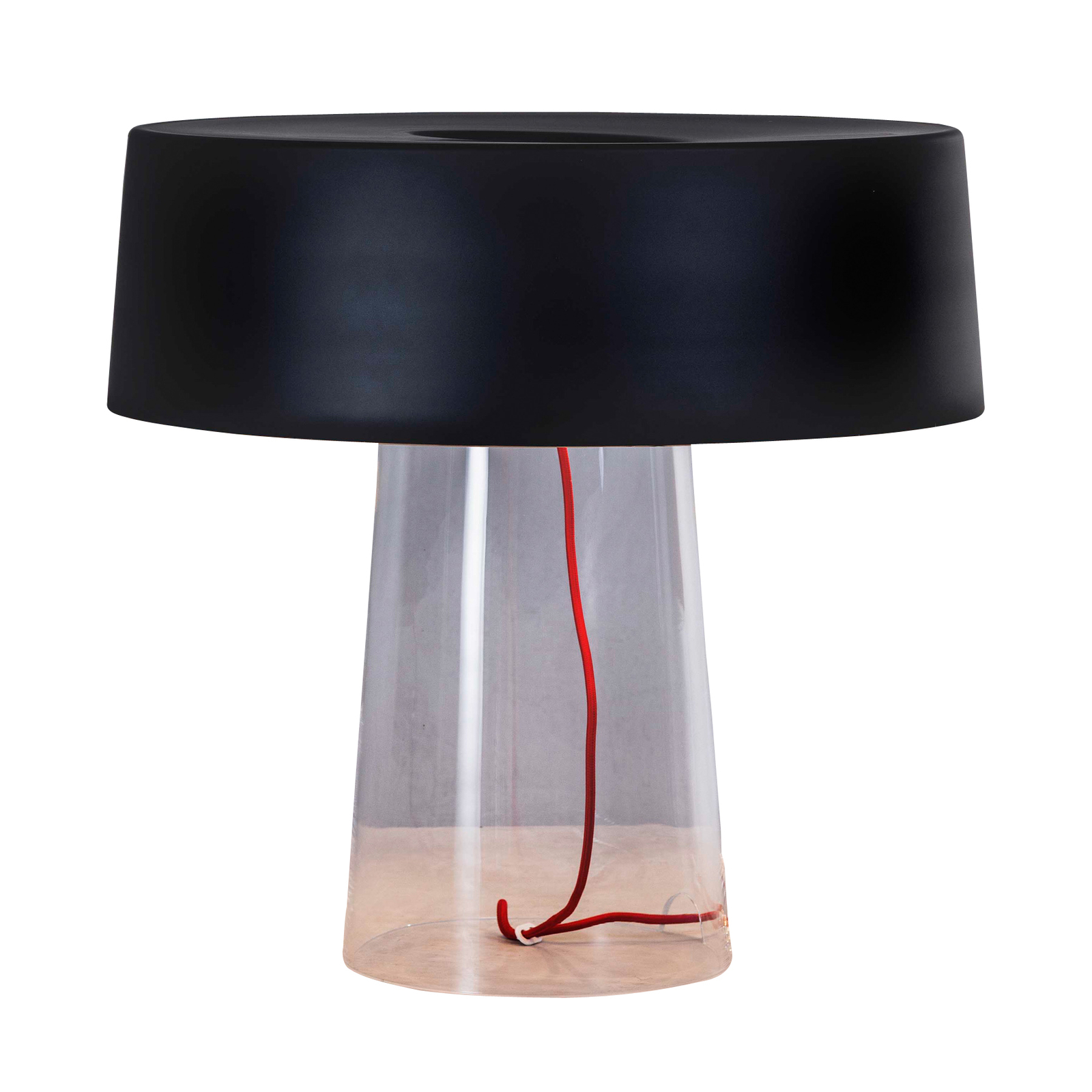 Candeeiro de mesa Prandina Glam 48cm com abajur transparente/preto