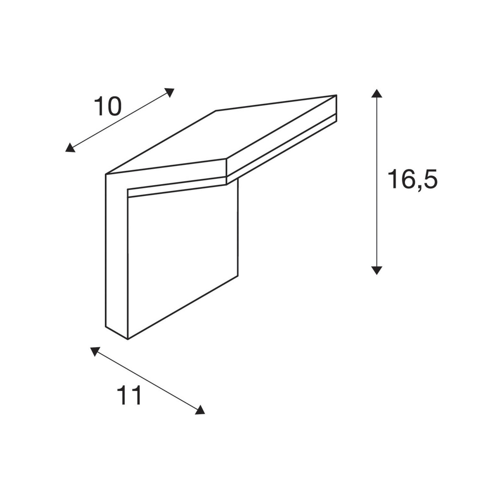 SLV LED wall lamp Ordi, anthracite, aluminium, width 10 cm