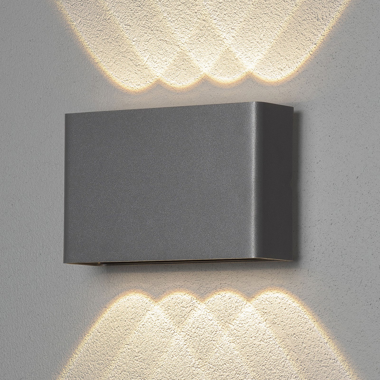 LED-utomhusvägglampa Chieri, 8 lampor, antracit