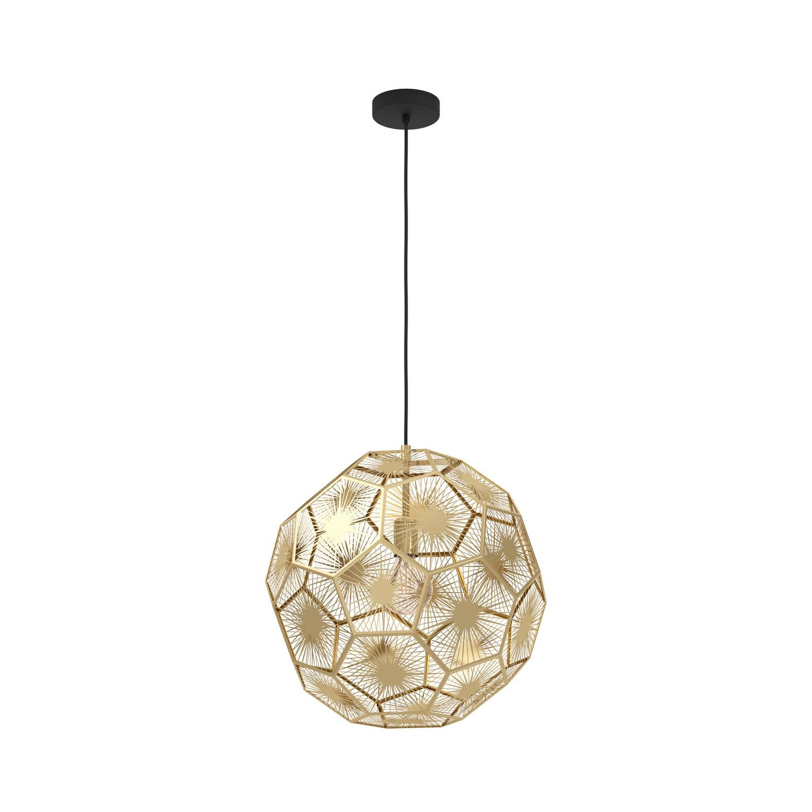 Eglo - Pendelleuchte Skoura edle Hängelampe für Wohnzimmer und Esstisch im Vintage Design hängende Retro Esszimmerlampe aus Metall in Messing E27