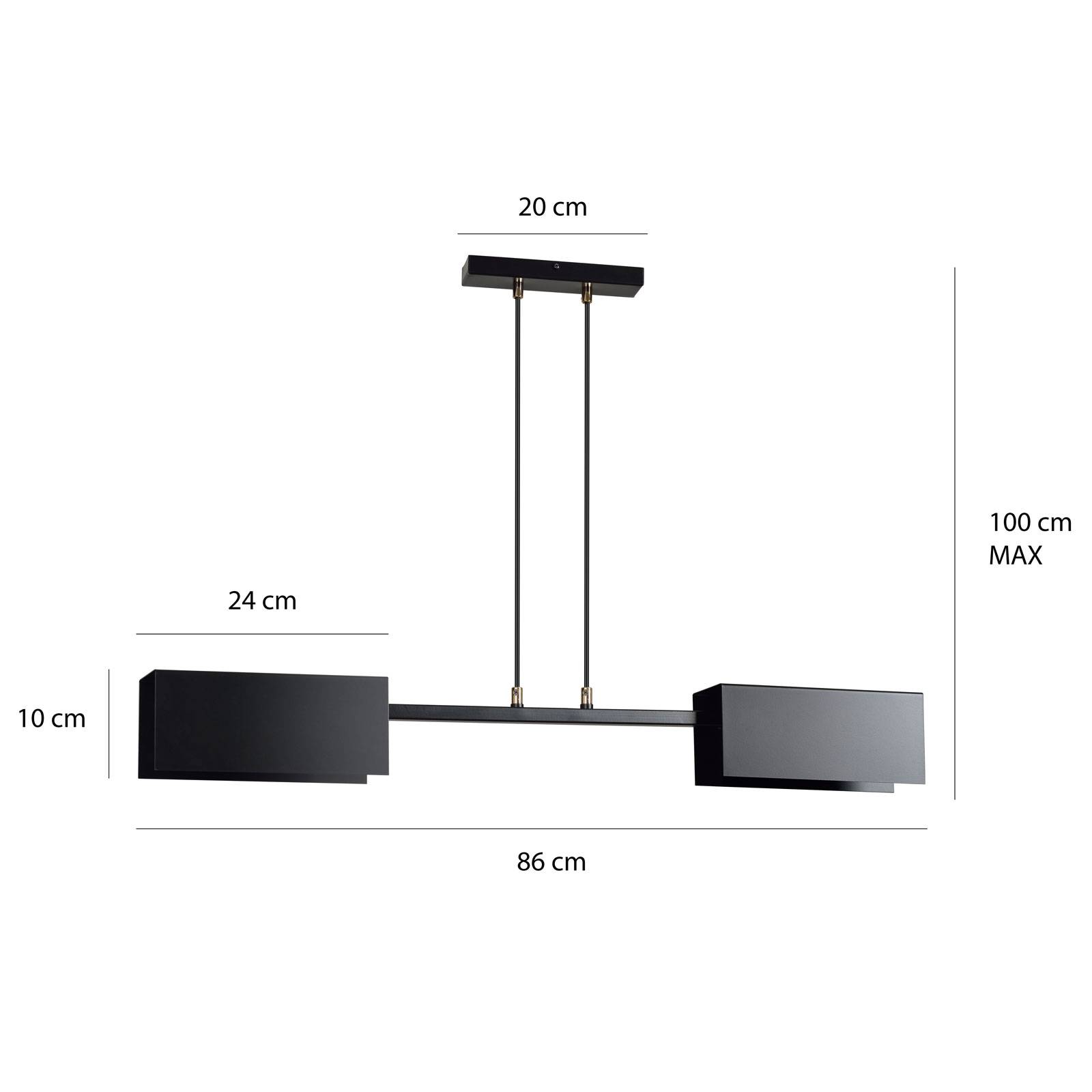 Lampa wisząca Tolos 2 Black 2 metalowe klosze