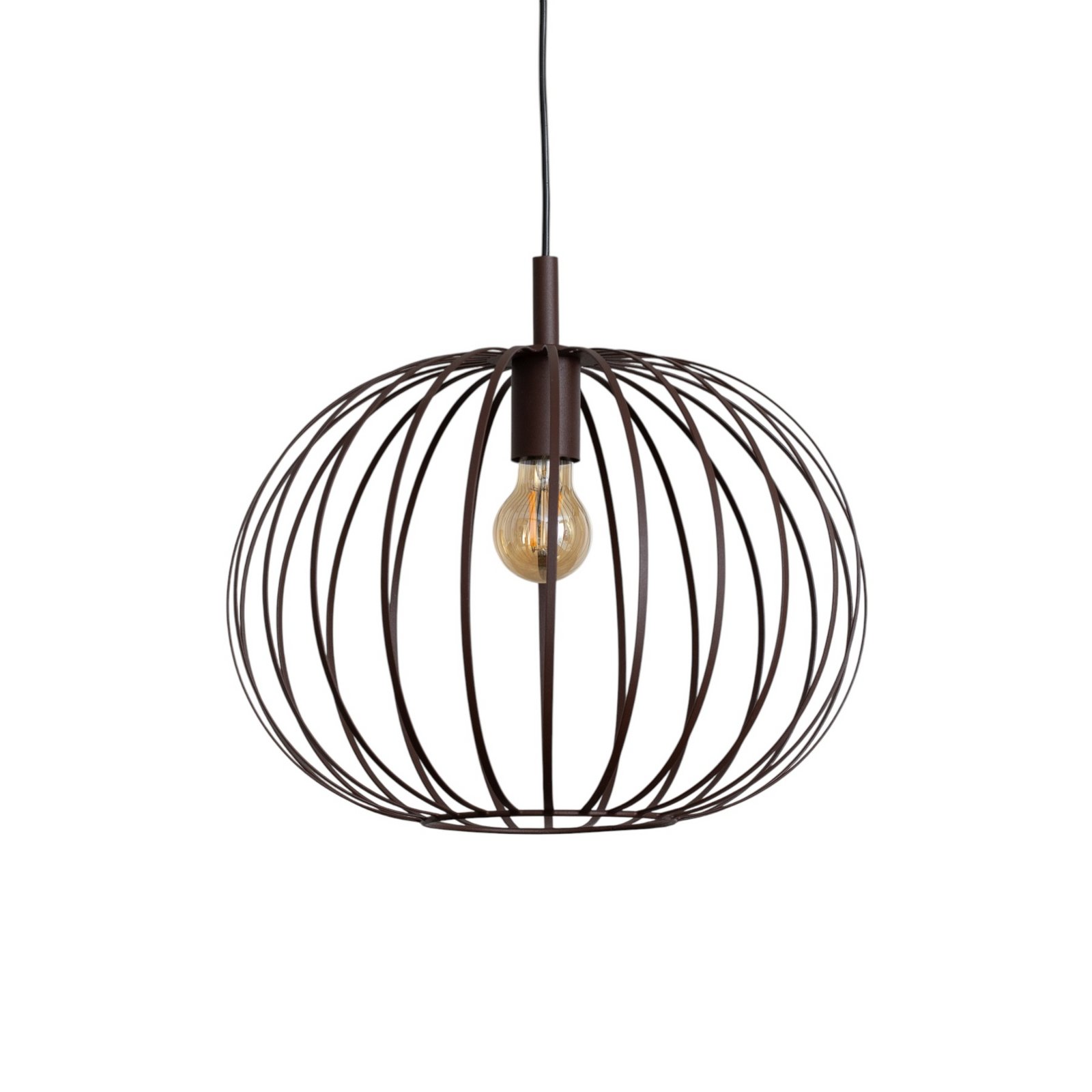Valor pendant light, dark brown, steel, Ø 40 cm