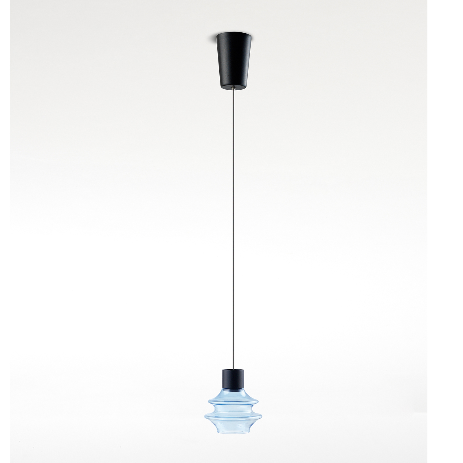 Bover Drop S/01L suspension LED en verre, bleue