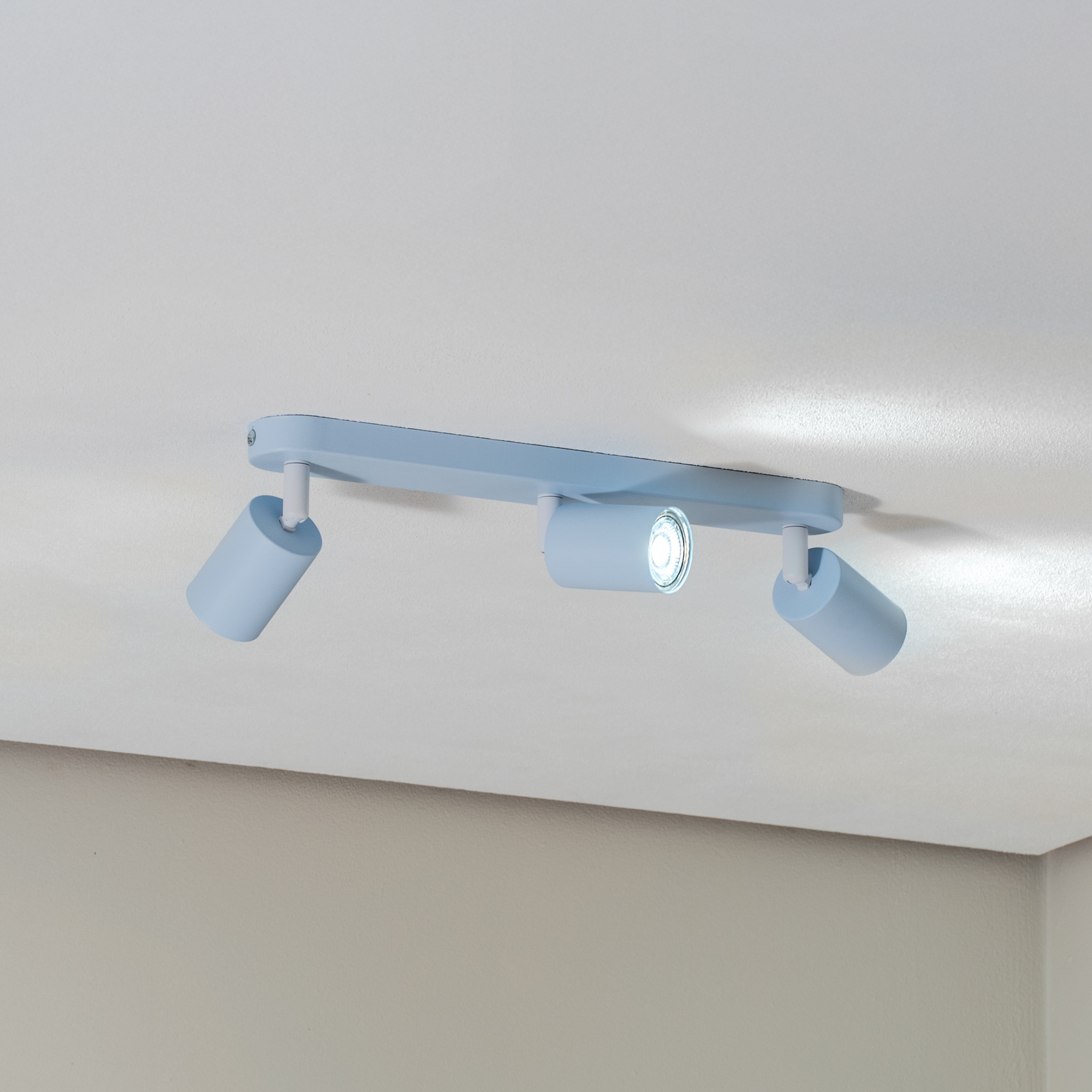 Loftspot Livia, lyseblå, 52 cm, 3 lyskilder, metal, GU10
