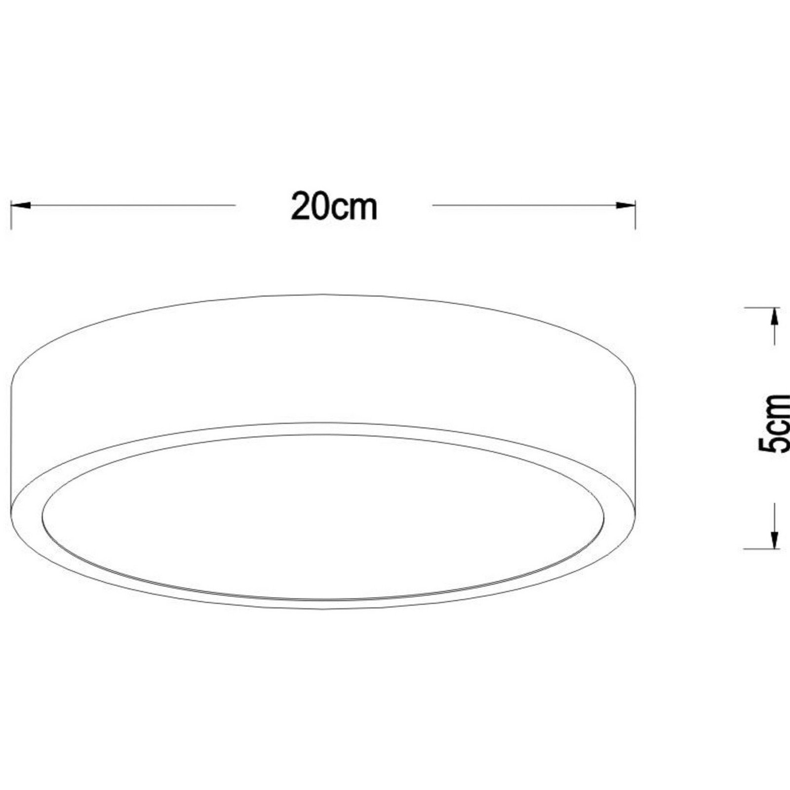 Plafonieră Unar LED negru Ø 20 cm
