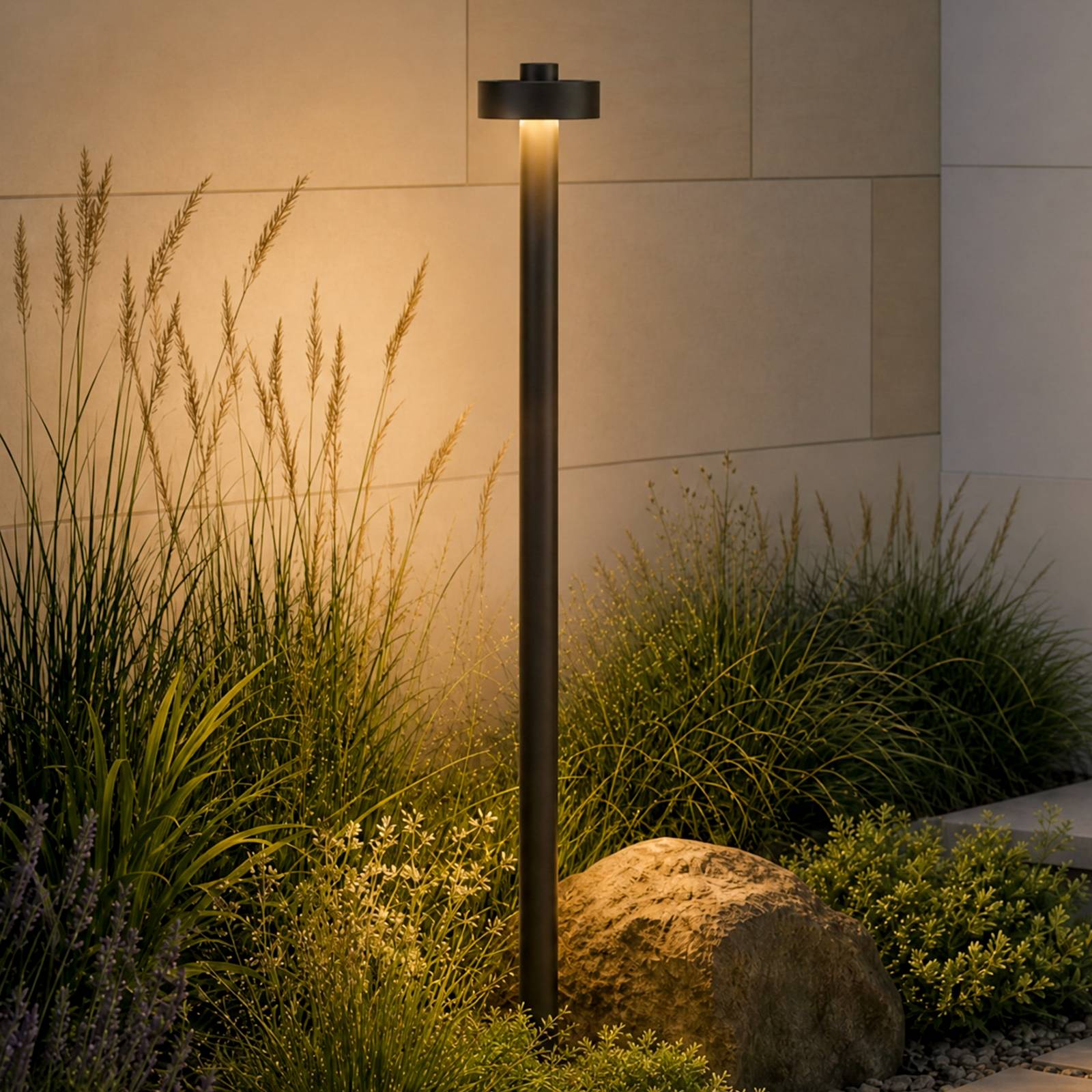 Bornes lumineuses LED Lucande Nirella, 100 cm, noire, CCT, IP65