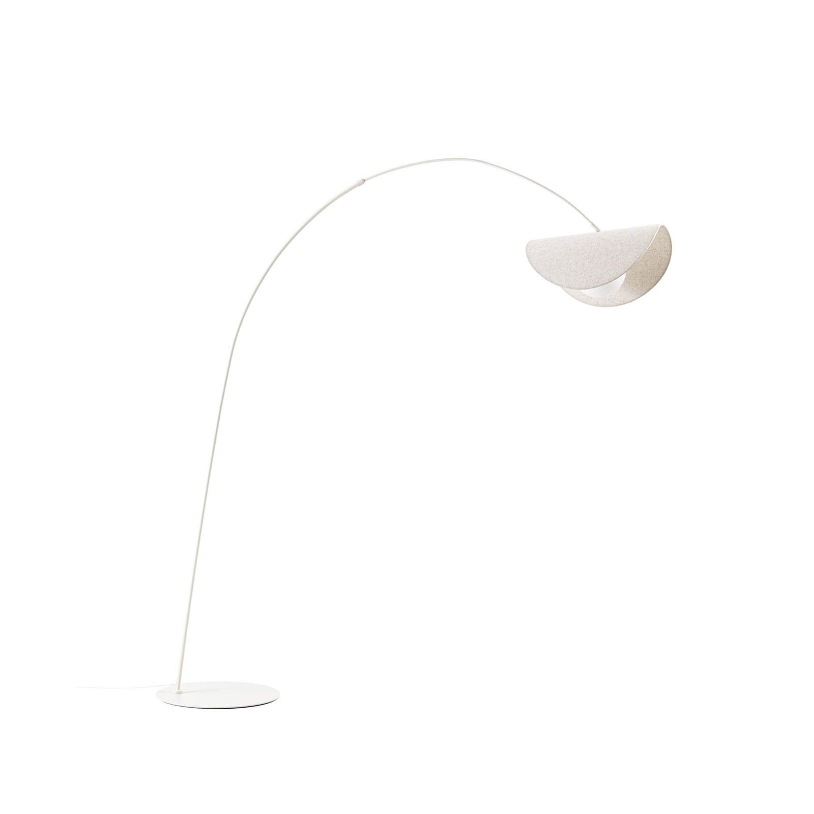 Lampadaire arqué LED Tamani, hauteur 220 cm, beige, à intensité variable, « dim