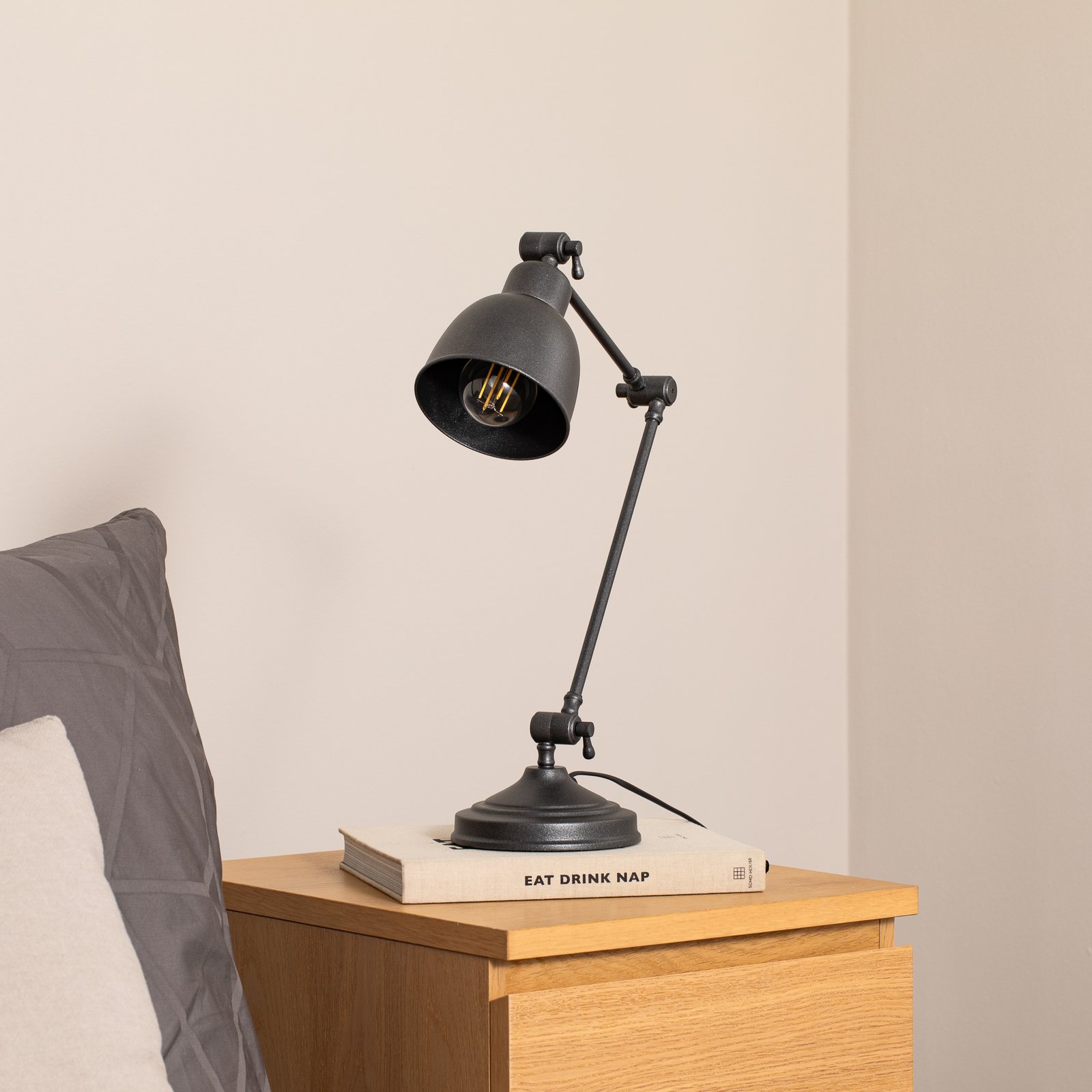 Emoti table lamp, anthracite, 45 cm high, adjustable
