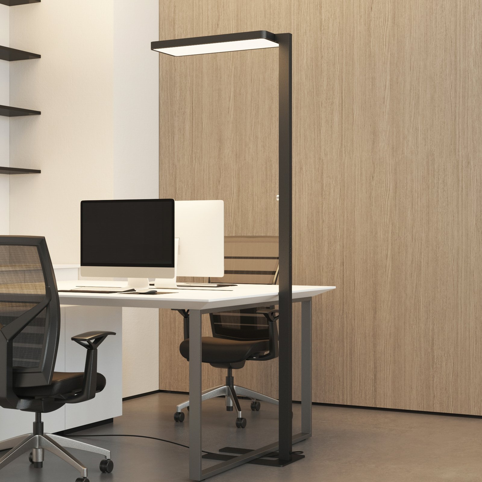 Arcchio LED podna lampa Timon, 54W, crna, visina 195 cm