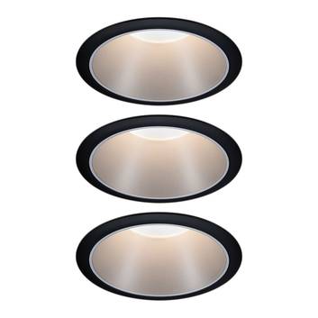 Paulmann Cole LED-spotlight i sølvlook, 3 stk.