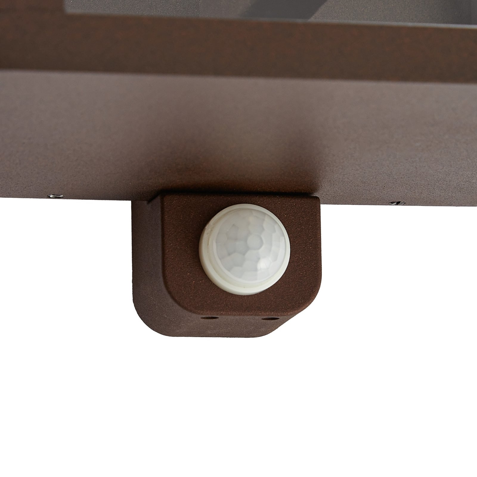 Lindby utomhusvägglampa Peldar, rostfärgad/klar, 26 cm, sensor Lindby utomhusvägglampa Peldar, rostfärgad/klar, 26 cm, sensor