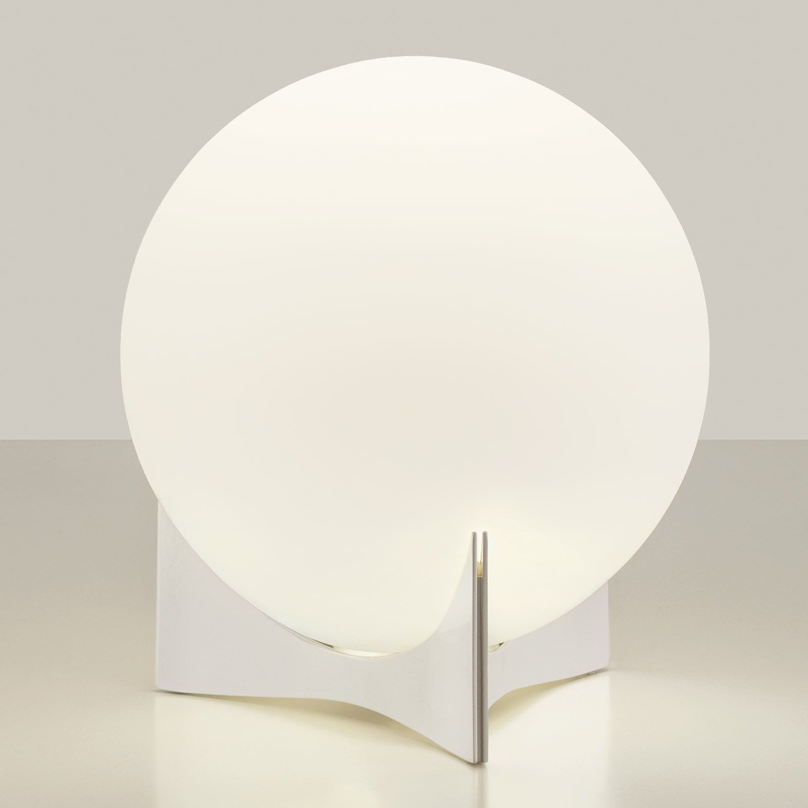 Szklana lampa stołowa Terzani Oscar, biała
