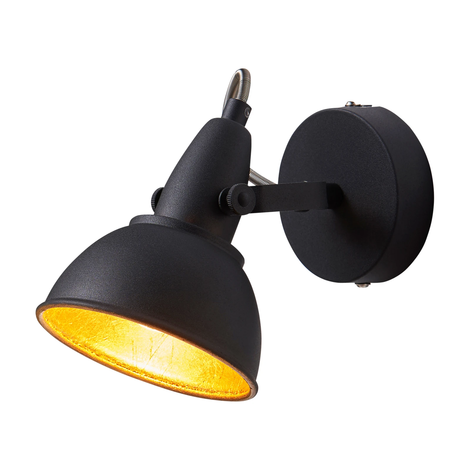 Candeeiro de parede Julin, aspeto vintage, preto-dourado