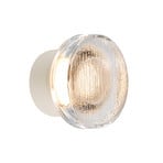 MARSET utendørs LED-vegglampe Roc, Ø 14 cm, hvit/gjennomsiktig
