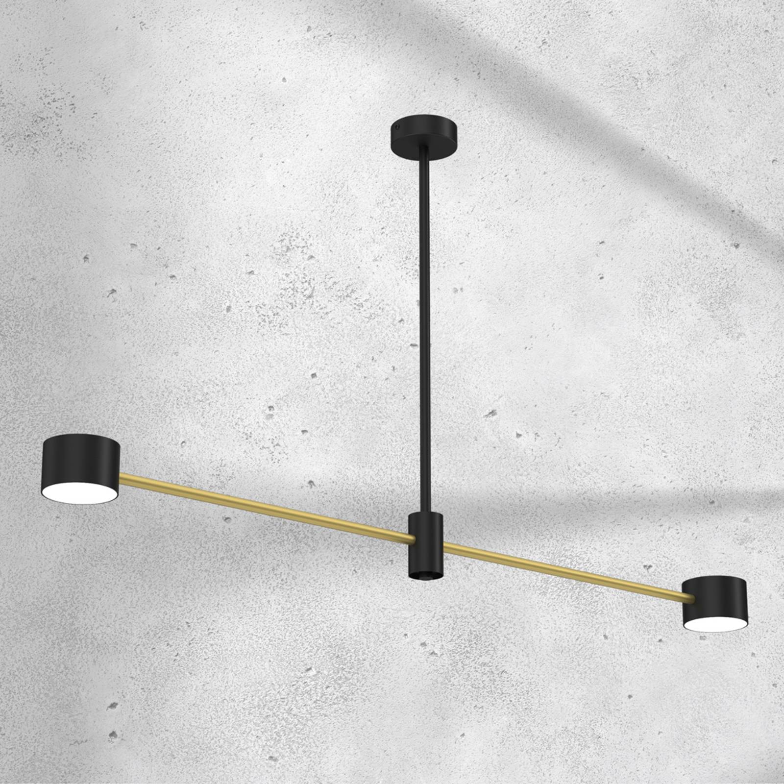 Lampa sufitowa Cross Gold, 2-punktowa