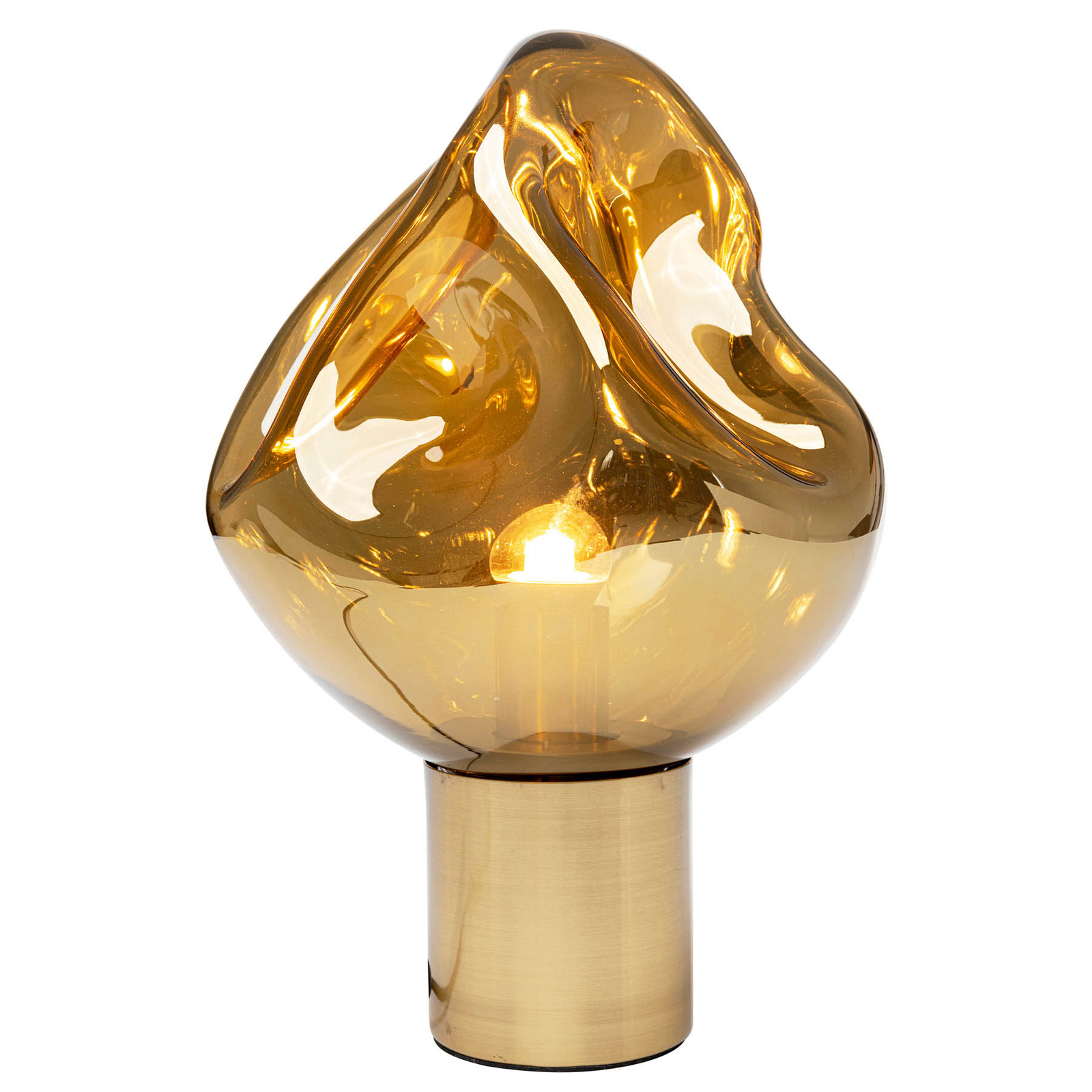 Kare Lampada da tavolo con paralume in vetro, oro