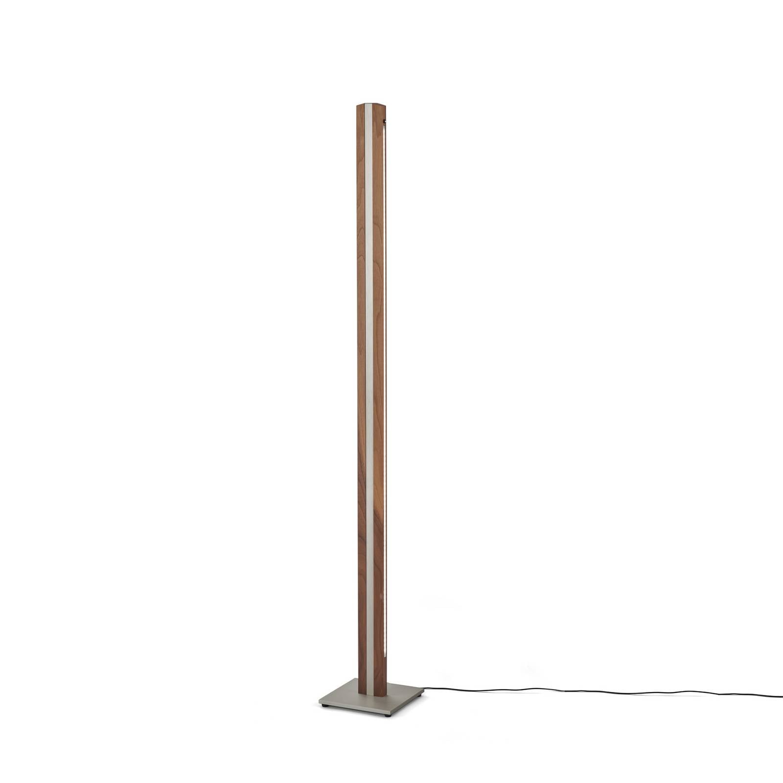 Quitani LED-Stehleuchte Elis, nussbaum/nickel