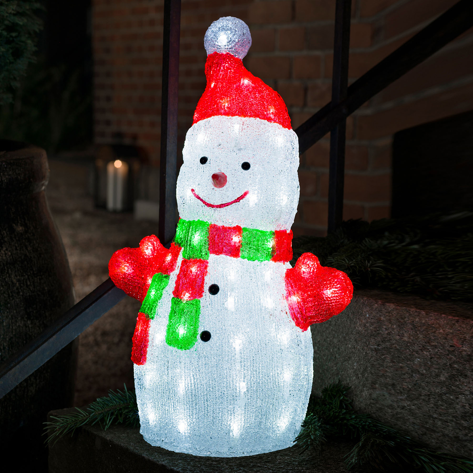 LED-Leuchtfigur Schneemann aus Acryl