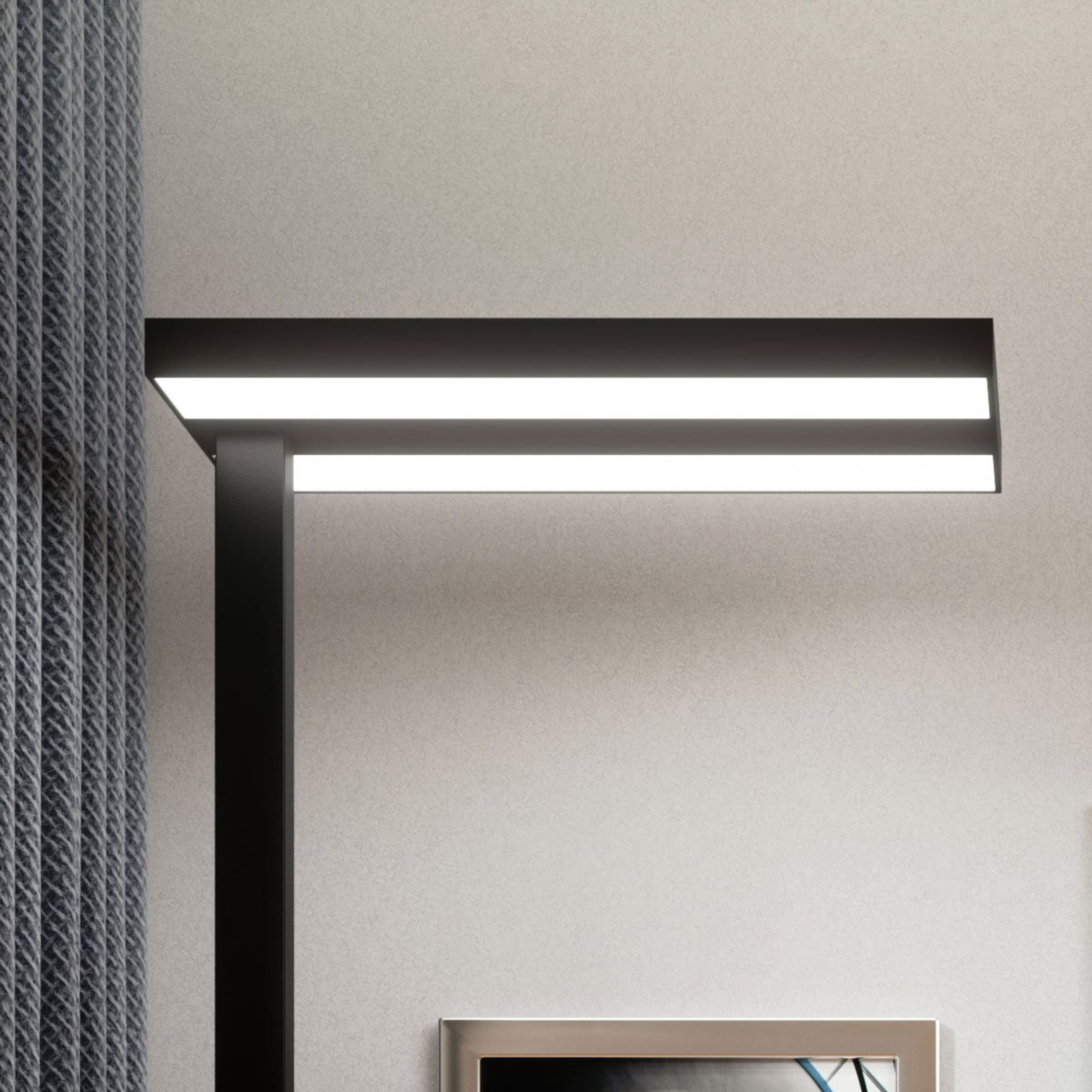 Arcchio LED-gulvlampe Logan Basic, 6000 lm, dimbar, svart