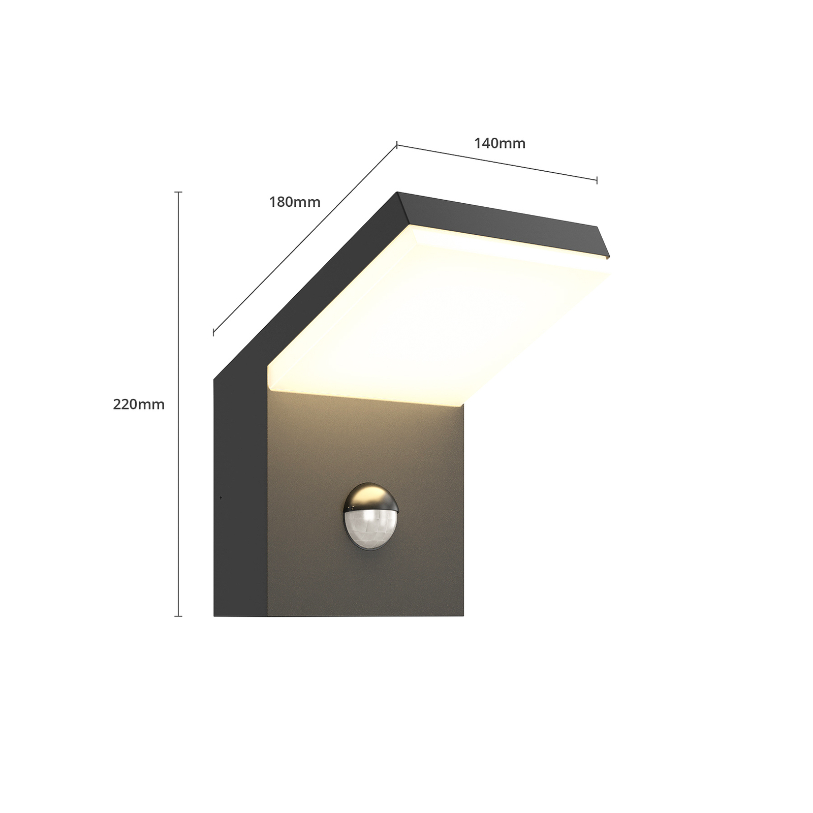 Yolena - LED-utomhusvägglampa, sensor