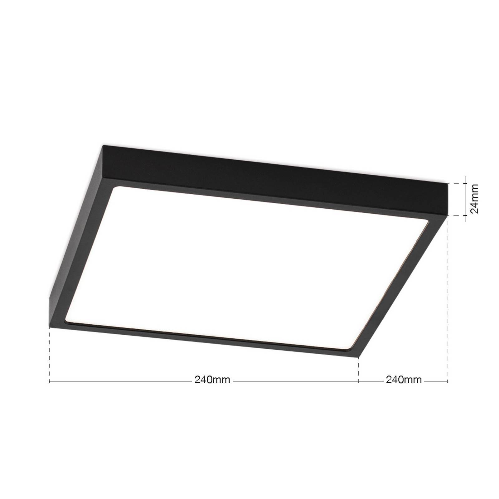 LED-Deckenlampe Disc, schwarz Länge 24 cm, CCT Metall günstig online kaufen