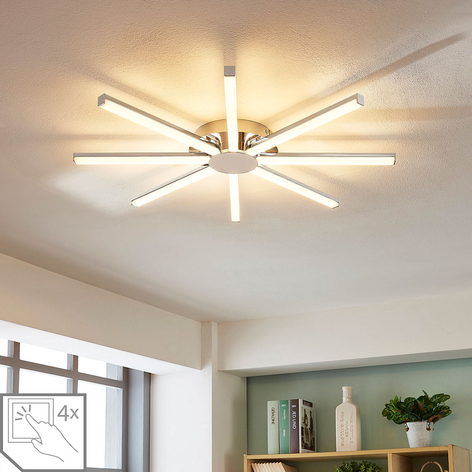 Lampa sufitowa LED Korona, jak słońce, ściemniana