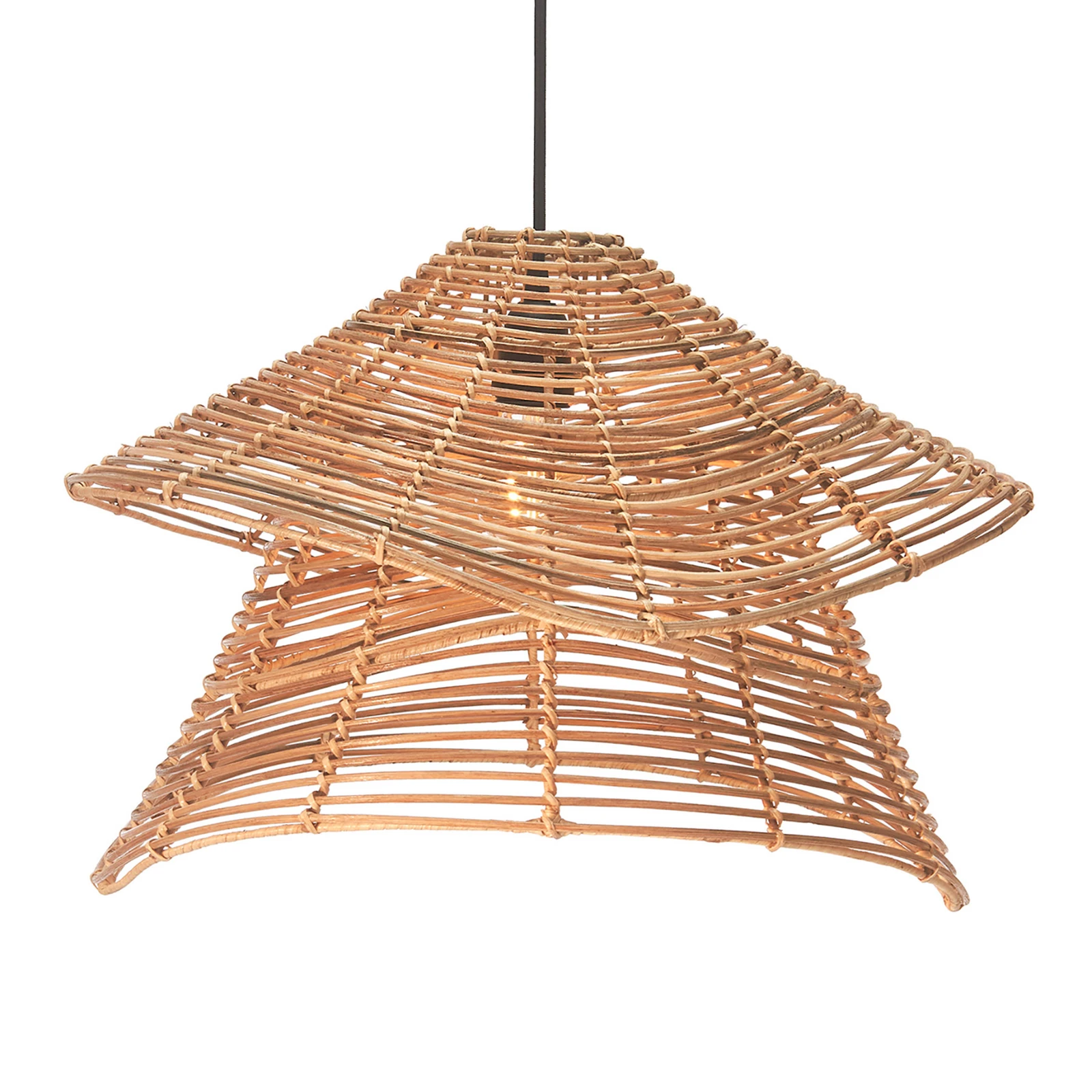 PR Home Olga pakabinamas šviestuvas iš rotango, Ø 51 cm