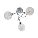 Ticino 3 Ceiling Lamp Round Silver/Chrome - Lindby