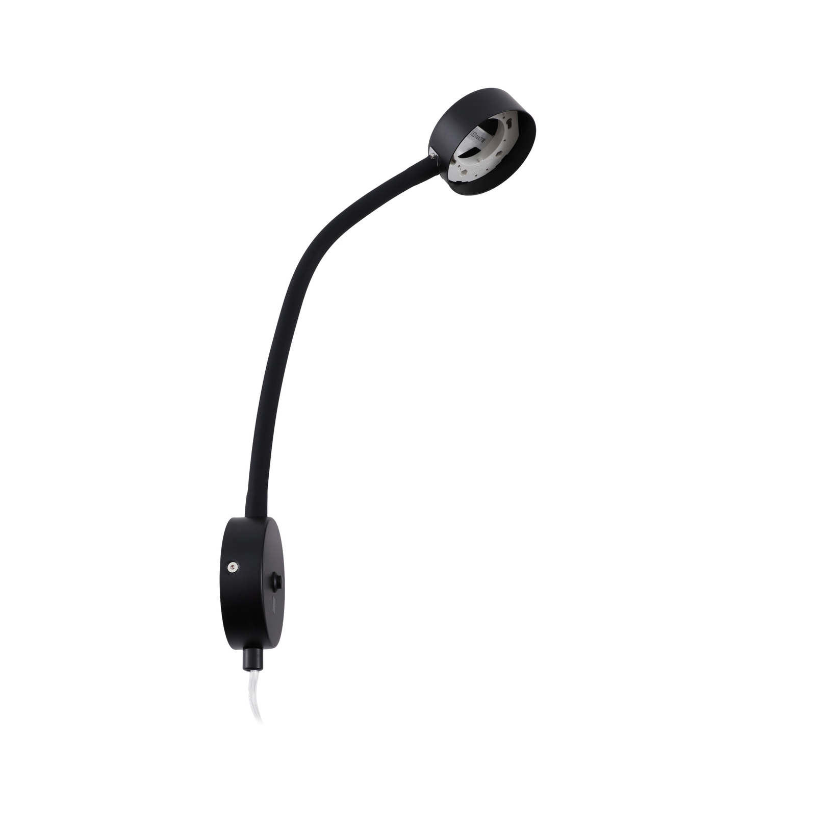Lindby Jyla wall lamp, matt black, GX53, flexible arm, plug