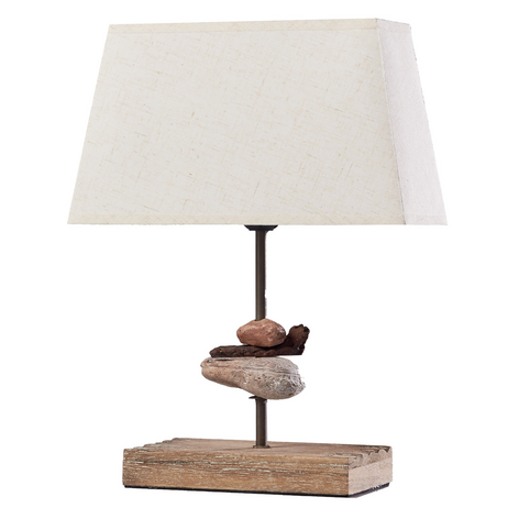 Tischlampe Seregon mit Stoffschirm, Höhe 39 cm