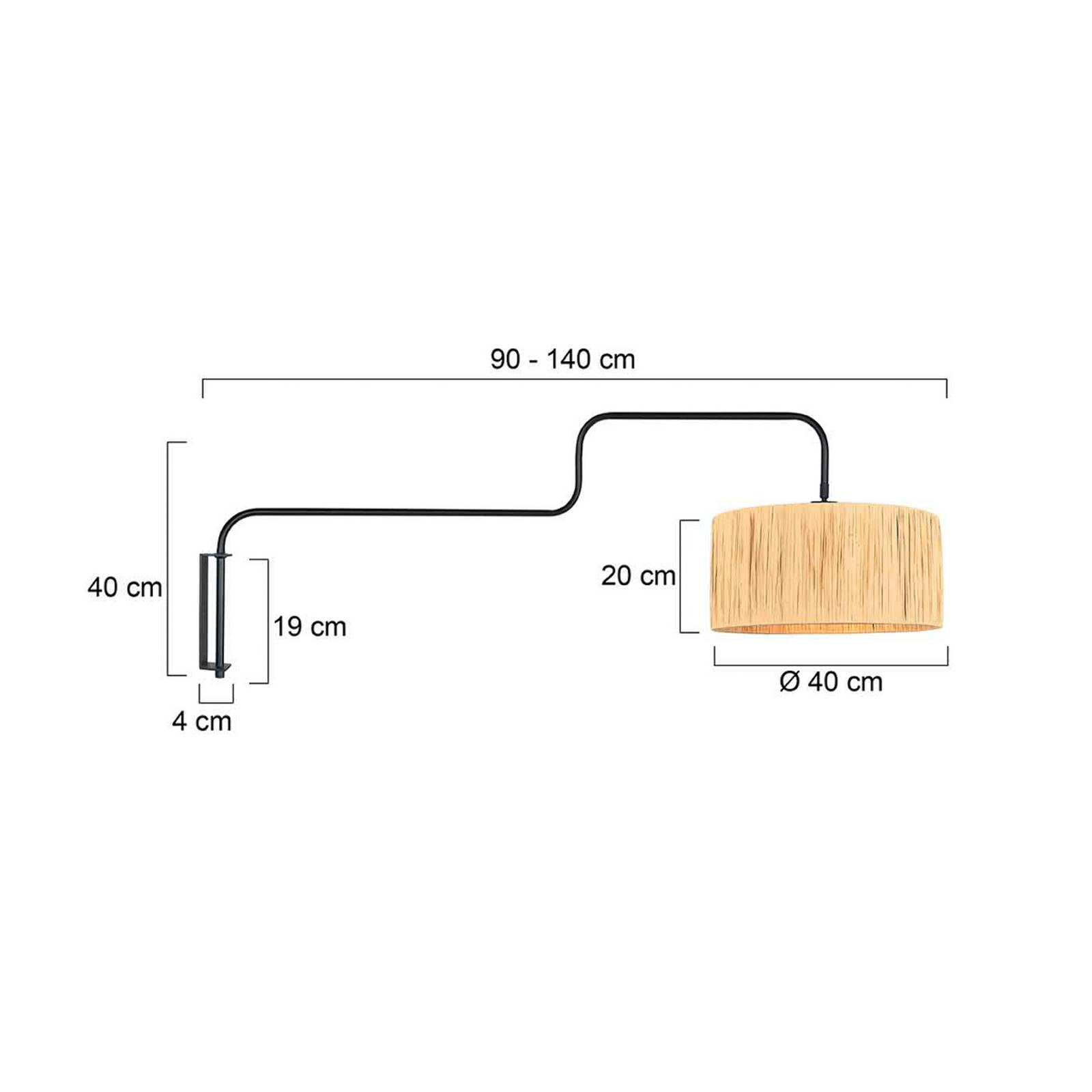Steinhauer Nástěnné světlo Bloeba, černá/hnědá, výška 140 cm, mořská tráva