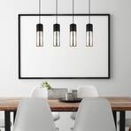 Hanglamp Annika, 4-lamps, zwart