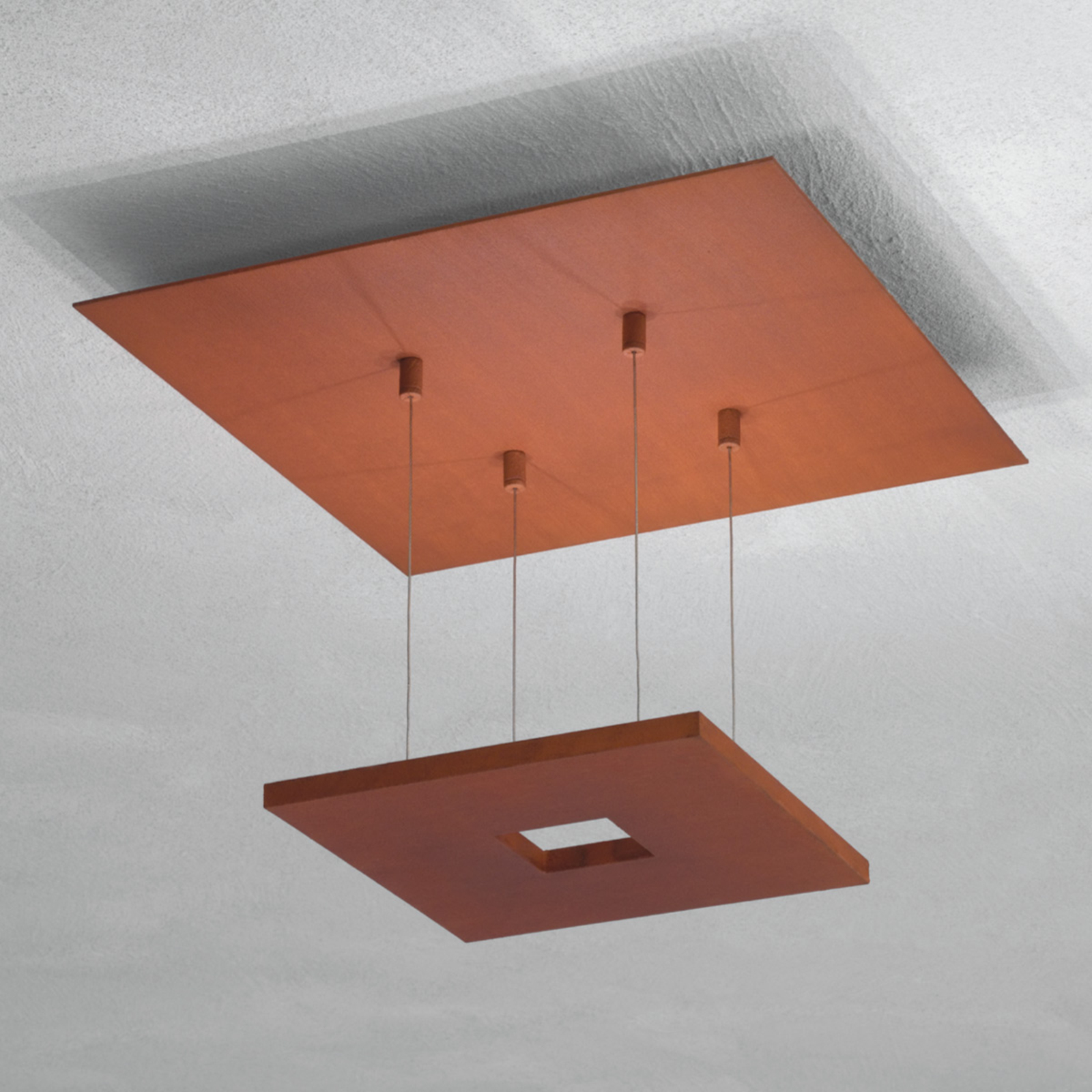 Escale Zen - rust-coloured LED ceiling lamp, for Living / Dining Room, aluminium, 6.7 W, energy efficiency: A+, L: 36 cm, W: 36 cm, H: 27 cm