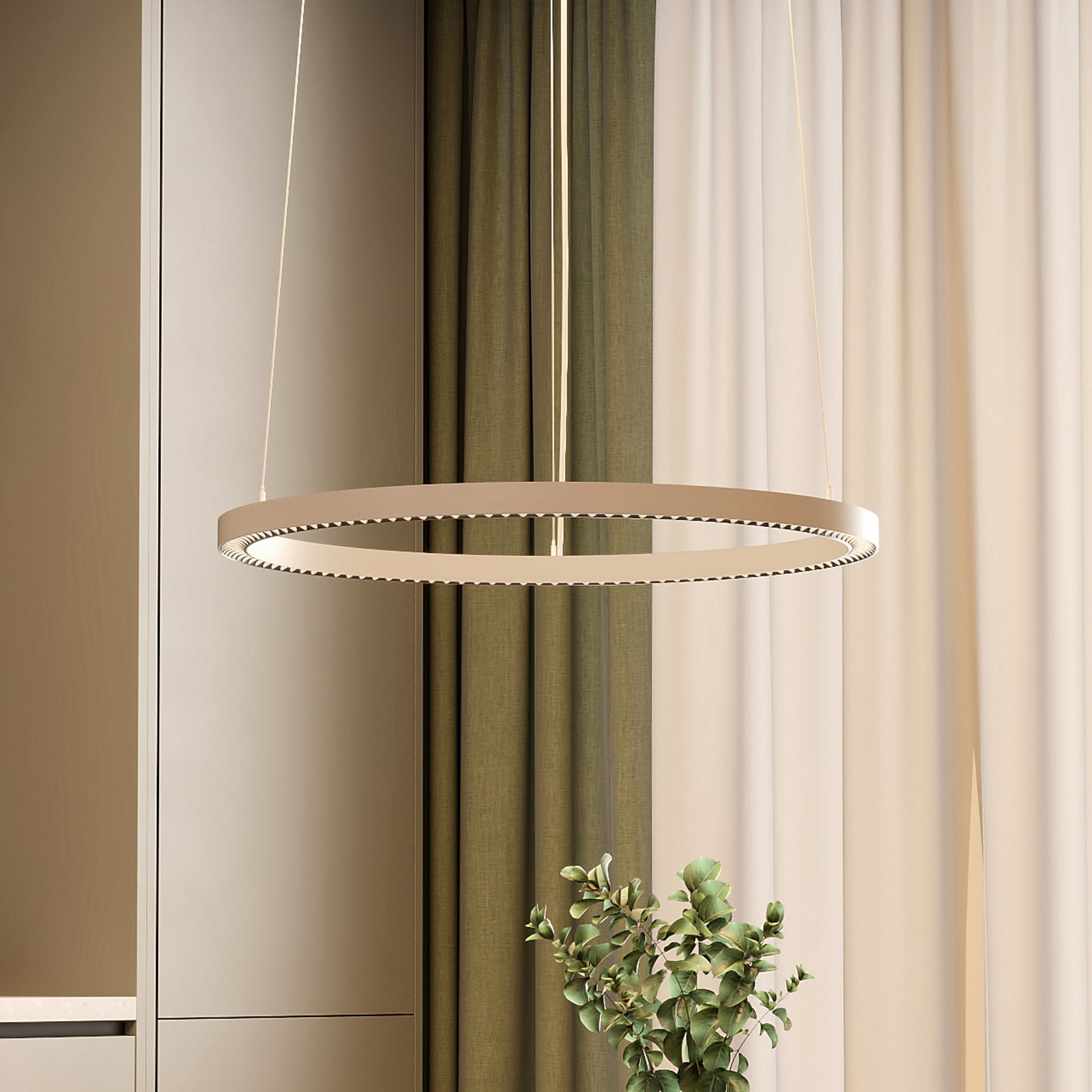 LED-riippvalgusti PERFORA PRO M, Ø 66 cm, valge, DALI üles/alla, CCT LED-riippvalgusti PERFORA PRO M, Ø 66 cm, valge, DALI üles/alla, CCT