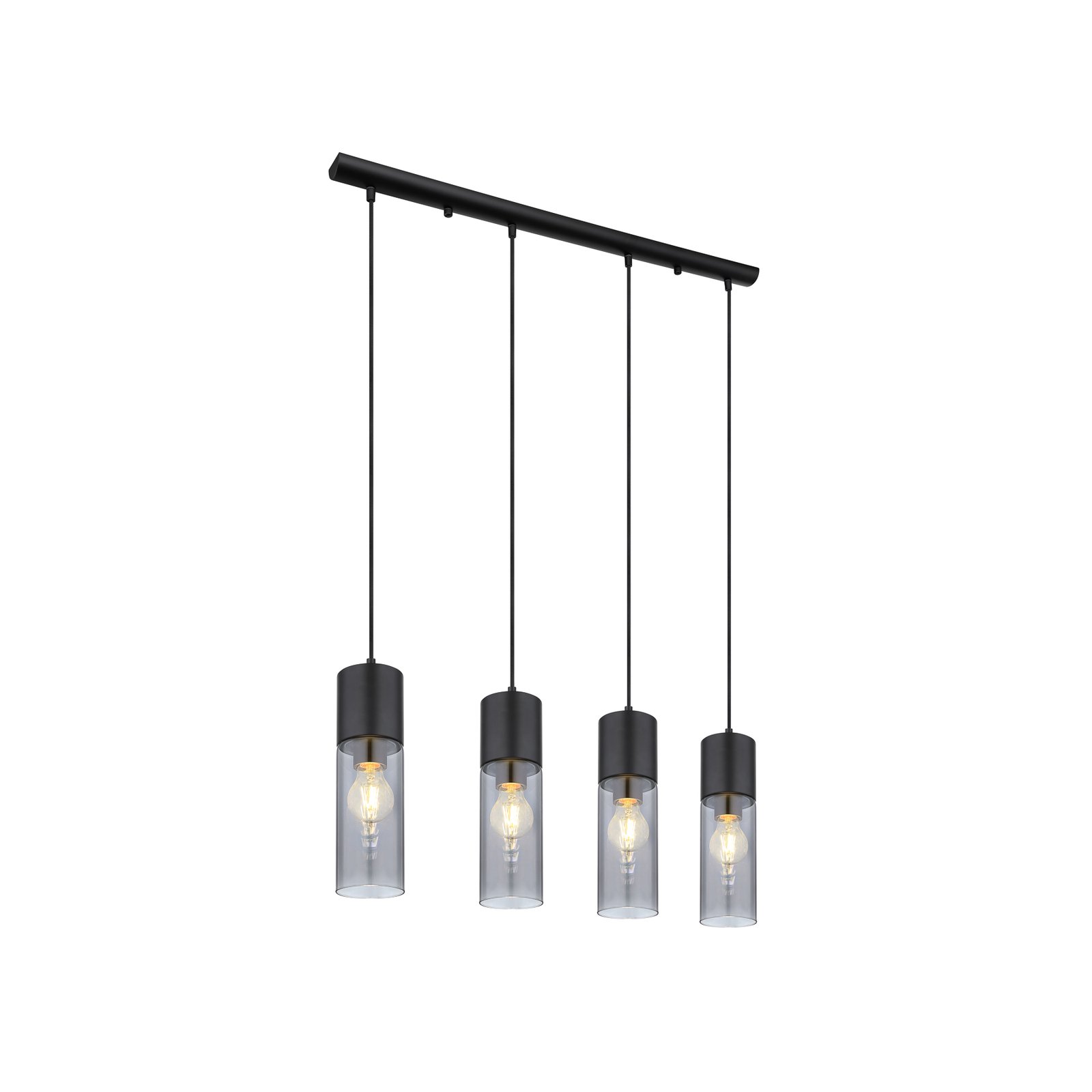 Hanglamp Annika, 4-lamps, zwart