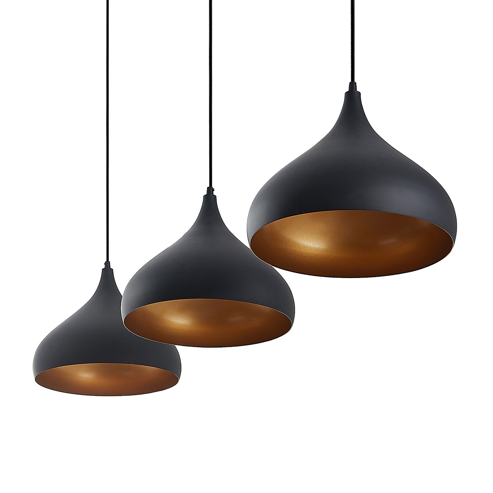 Elamira Pendant Black/Gold - Lindby