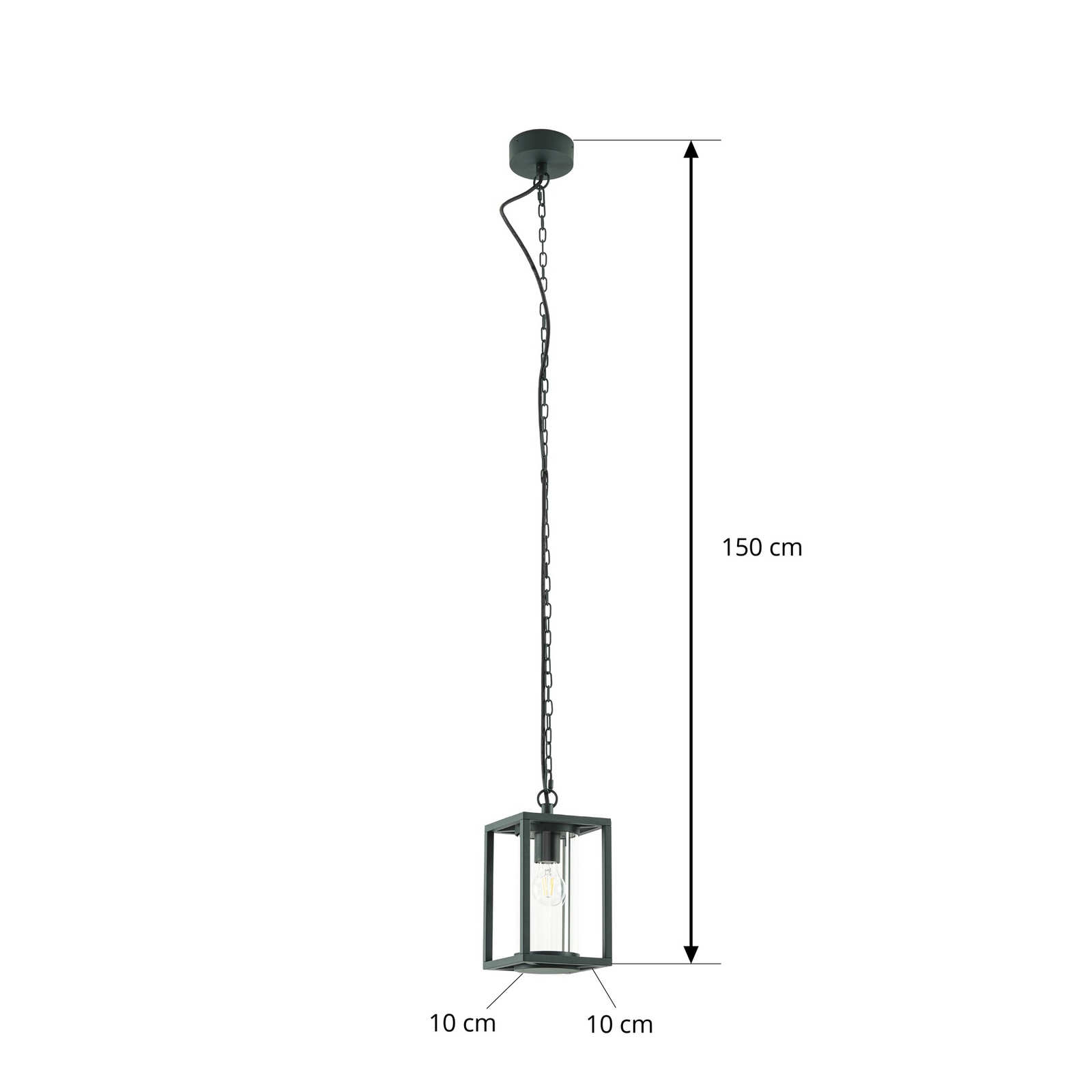 Lucande utendørs pendellampe Ferda, grønn, IP44, glass, E27