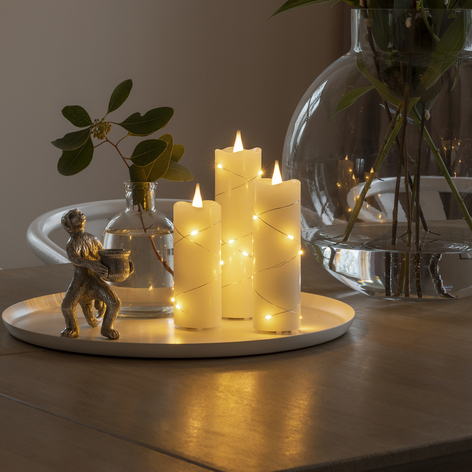 LED-Wachskerze creme Lichtfarbe Bernstein