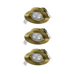 Σετ 3 ενσωματωμένων σποτ LED OSRAM, 2.700 K, 36°, ορείχαλκος, Ø 9 cm