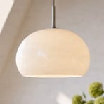 NOLA Hängeleuchte Owen, Ø 35 cm, Glas, chrom/weiß