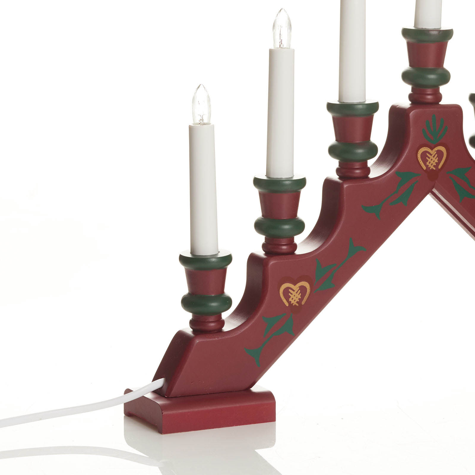 Sevenlight red candle arch Sara Tradition Lights.co.uk