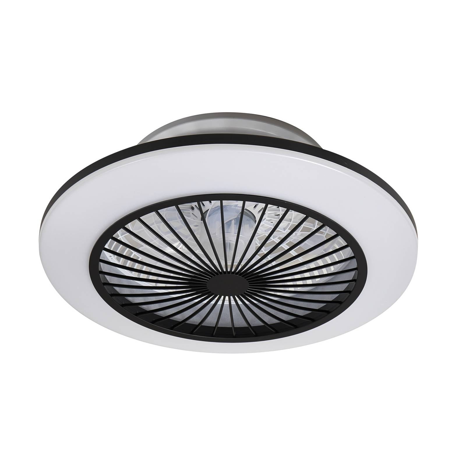 Lindby LED-Deckenventilator Mamuti, schwarz, leise, Ø 55 cm